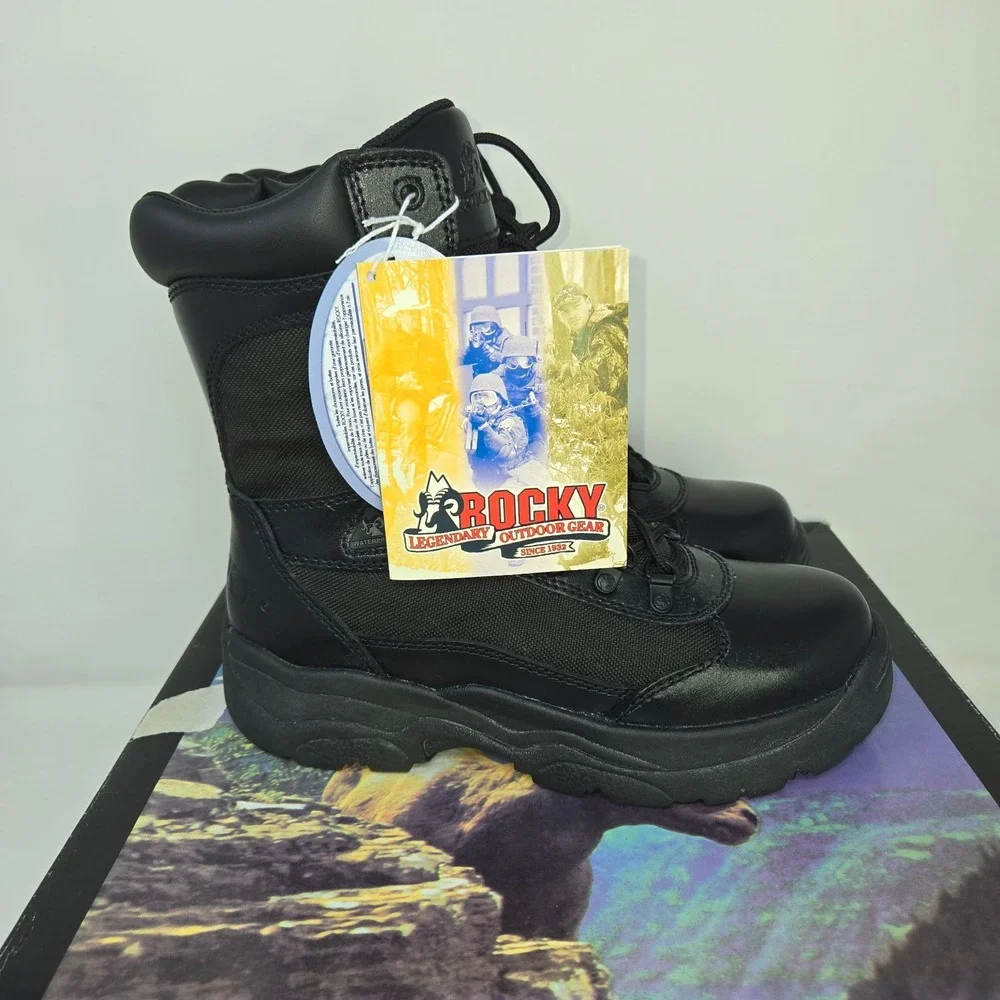Rocky 8 Fort Hood Waterproof Duty 2149 Men's Boots Black Leather Style Size 7W